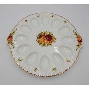 Royal Albert Old Country Roses HOLIDAY Deviled Egg Plate Platter 12 Inch